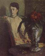 Edgar Degas The woman beside th vase France oil painting artist